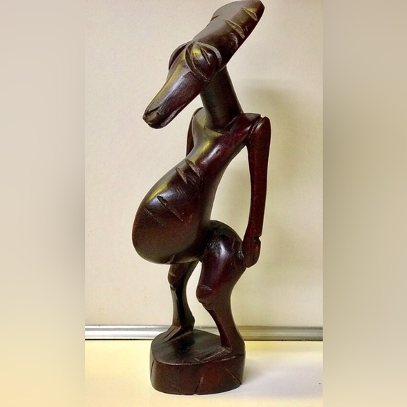 19th Century Antique Hand Carved Ebony African Fertility Figurine Statuette - Picture 7 of 10